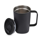 Recycled stainless steel thermal mug, for coffee or tea, 450ml black colour