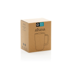 Recycled stainless steel thermal mug, for coffee or tea, 450ml black colour