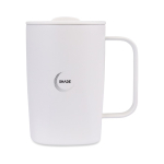 Recycled stainless steel thermal mug, for coffee or tea, 450ml white colour