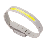 Rechargeable LED bike light, recycled plastic, 400 mAh grey colour