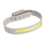 Rechargeable LED bike light, recycled plastic, 400 mAh grey colour