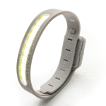 Rechargeable LED bike light, recycled plastic, 400 mAh grey colour
