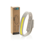 Rechargeable LED bike light, recycled plastic, 400 mAh grey colour
