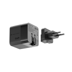Eco GaN fast charger, retractable cable 80cm, 65W black colour