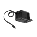 Eco GaN fast charger, retractable cable 80cm, 65W black colour