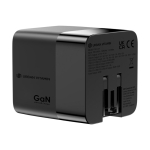 Eco GaN fast charger, retractable cable 80cm, 65W black colour