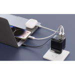Eco GaN fast charger, retractable cable 80cm, 65W black colour