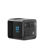 Eco GaN fast charger, retractable cable 80cm, 65W black colour
