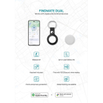 Eco locator keyring, with alarm, Apple and Android compatible white colour