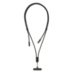 Recycled rPET mobile cable, USB-C, neck strap, 60W charging black colour