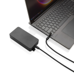 Recycled rPET mobile cable, USB-C, neck strap, 60W charging black colour