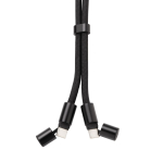 Recycled rPET mobile cable, USB-C, neck strap, 60W charging black colour