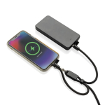 Recycled rPET wrist strap for mobile, USB-C cable, fast charging, 60W black colour third view