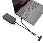 Recycled rPET wrist strap for mobile, USB-C cable, fast charging, 60W black colour seventh view