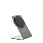 Premium recycled aluminium magnetic wireless charger, 15W grey colour