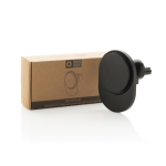 Magnetic car mount for mobile, wireless charging, 15W black colour view with box