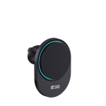 Magnetic car mount for mobile, wireless charging, 15W black colour printing view