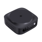 Magnetic wireless charger, 2-in-1, retractable USB-C cable, 15W black colour