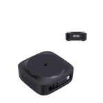 Magnetic wireless charger, 2-in-1, retractable USB-C cable, 15W black colour