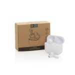 Recycled headphones, built-in microphone, fast charging, BT 6.0 white colour