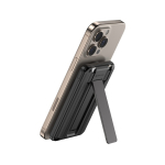 Eco 5-in-1 power bank, charging cables, stand, 5,000 mAh black colour