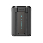 Eco 5-in-1 power bank, charging cables, stand, 5,000 mAh black colour view with logo