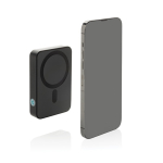 Recycled ABS pocket power bank, charge indicator, 10,000 mAh black colour
