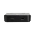 Recycled ABS pocket power bank, charge indicator, 10,000 mAh black colour