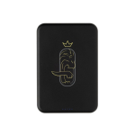 Recycled ABS pocket power bank, charge indicator, 10,000 mAh black colour