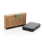 Recycled ABS pocket power bank, charge indicator, 10,000 mAh black colour