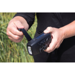 Recycled ABS multifunction emergency radio, hand crank, 1,800 mAh black colour
