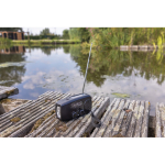 Recycled ABS multifunction emergency radio, hand crank, 1,800 mAh black colour