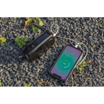 Recycled ABS multifunction emergency radio, hand crank, 1,800 mAh black colour
