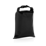 Recycled rPET foldable lunch box, adjustable size, easy to clean, 4L black colour
