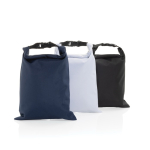 Recycled rPET foldable lunch box, adjustable size, easy to clean, 4L black colour