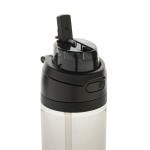 Lightweight recycled rPET bottle, dual leak-proof lid, 800ml black colour