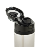 Lightweight recycled rPET bottle, dual leak-proof lid, 800ml black colour