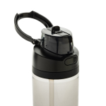Lightweight recycled rPET bottle, dual leak-proof lid, 800ml black colour
