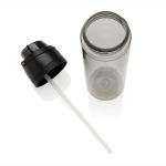 Lightweight recycled rPET bottle, dual leak-proof lid, 800ml black colour