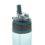 Lightweight recycled rPET bottle, dual leak-proof lid, 800ml blue colour