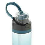 Lightweight recycled rPET bottle, dual leak-proof lid, 800ml blue colour
