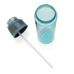 Lightweight recycled rPET bottle, dual leak-proof lid, 800ml blue colour