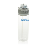 Lightweight recycled rPET bottle, dual leak-proof lid, 800ml white colour