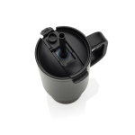 Recycled stainless steel thermal tumbler, straw, handle, 480ml black colour