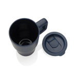 Premium ceramic mug, ergonomic handle, anti-drip lid, 490ml navy-blue colour