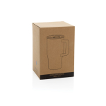 Premium ceramic mug, ergonomic handle, anti-drip lid, 490ml navy-blue colour