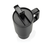 Recycled stainless steel tumbler, flip spout, screw lid, 900ml black colour