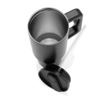 Recycled stainless steel tumbler, flip spout, screw lid, 900ml black colour