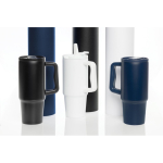 Recycled stainless steel tumbler, flip spout, screw lid, 900ml black colour