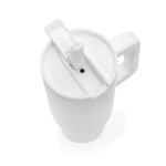 Recycled stainless steel tumbler, flip spout, screw lid, 900ml white colour